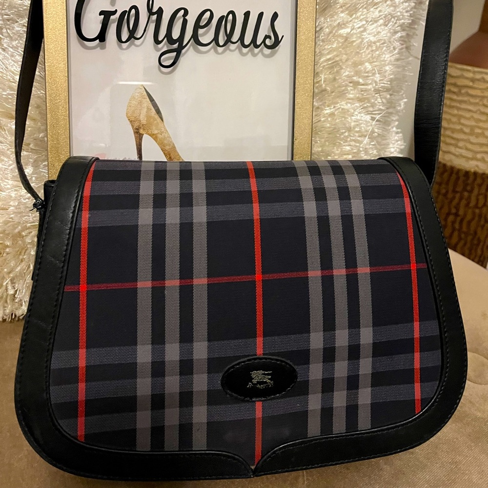 🌸Authentic Vintage Tartan blue plaid Shoulder Bag🌸